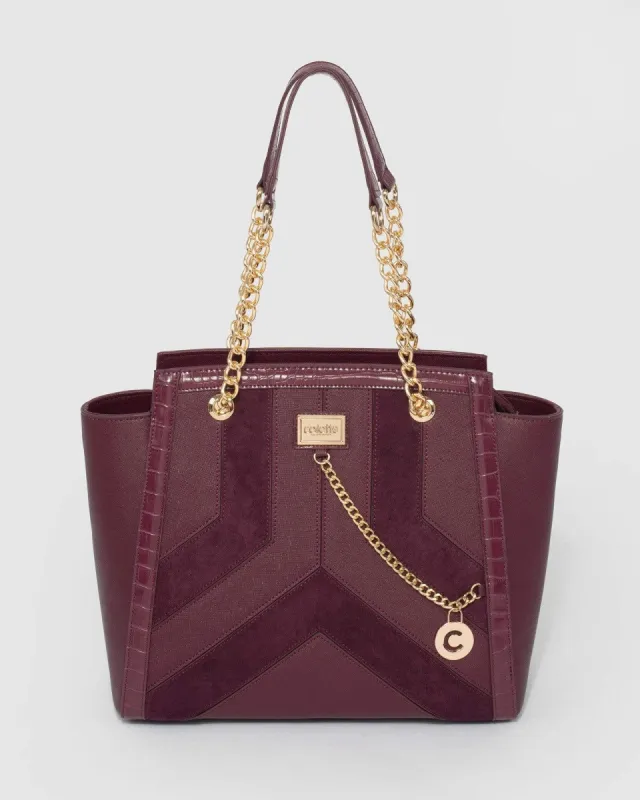 Plum Keily Chain Tote Bag sold by Collete Hayman