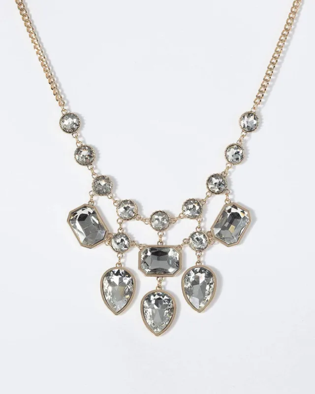 Gold Large Stone Bib Necklace sold by Collete Hayman