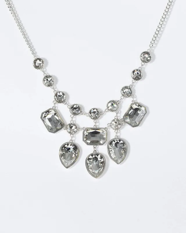 Silver Large Stone Bib Necklace sold by Collete Hayman