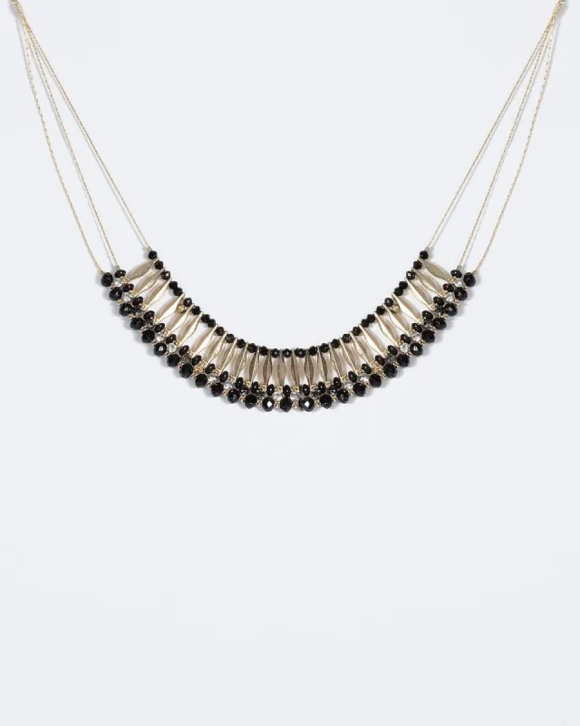Gold Arrow Bar Beaded Necklace sold by Collete Hayman
