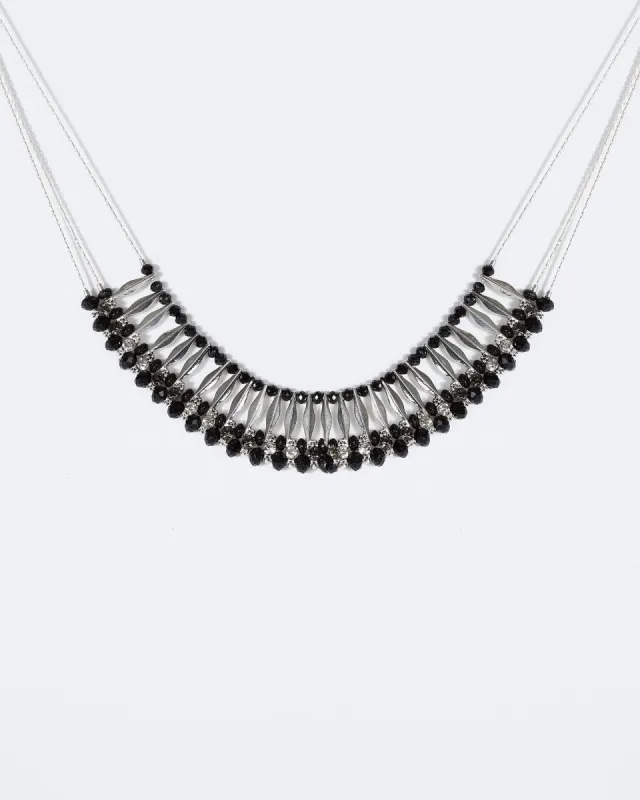 Silver Arrow Bar Beaded Sm Necklace sold by Collete Hayman