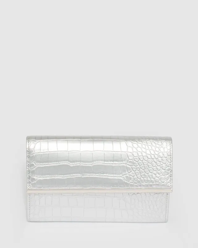 Silver Harriet Clutch Bag sold by Collete Hayman