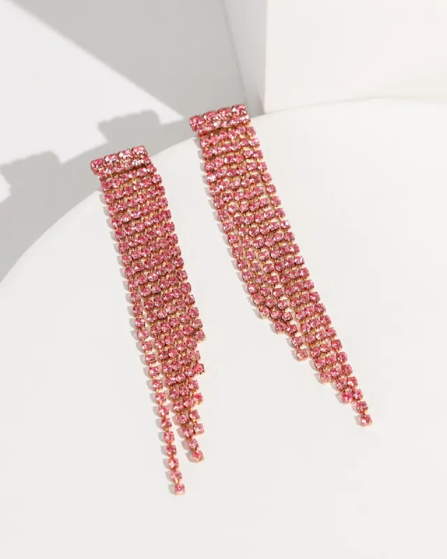 Pink Crystal Drop Earrings sold by Collete Hayman