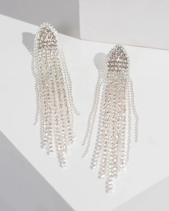 Crystal Ball Chain Tassel Earrings sold by Collete Hayman