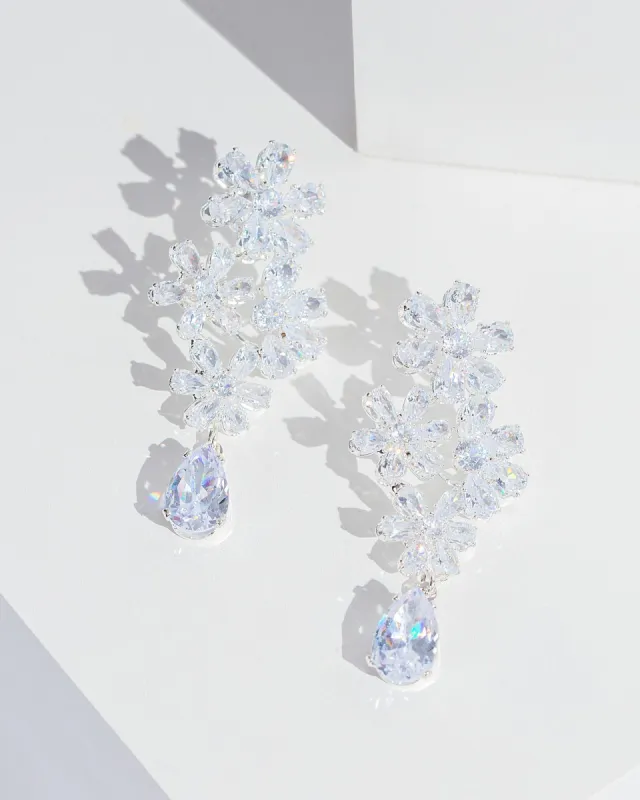 Crystal Flower Cluster Drop Earrings sold by Collete Hayman