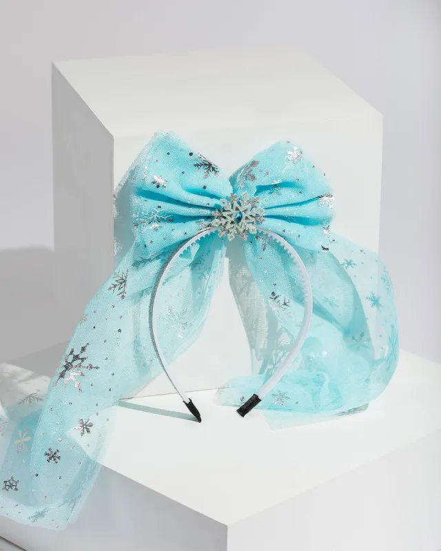 Blue Oversized Bow Headband sold by Collete Hayman
