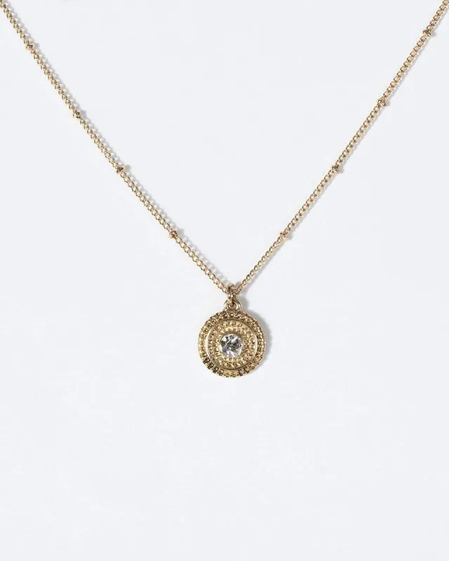 Gold Dia Patterned Coin Necklace sold by Collete Hayman