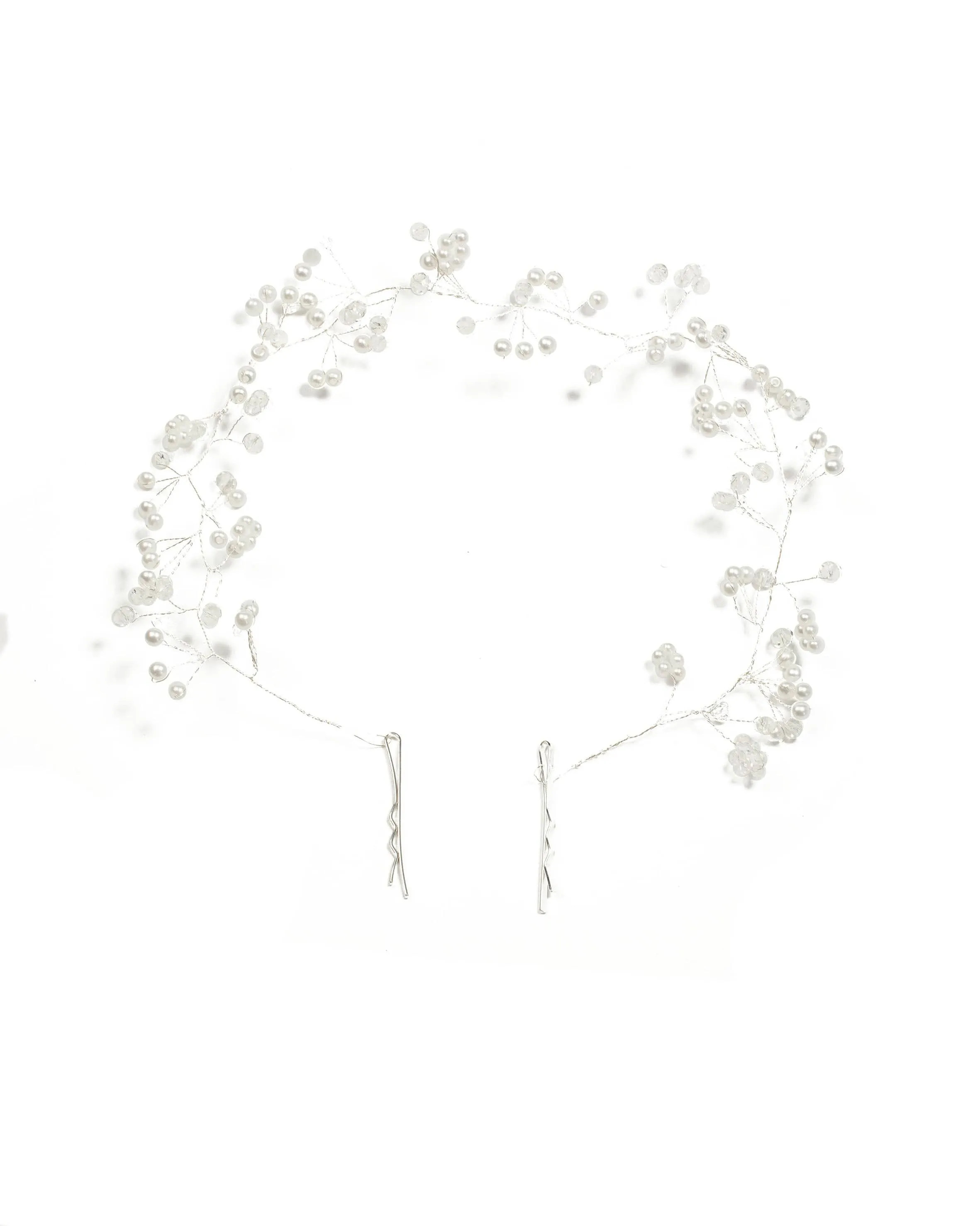 Silver Tone Stone And Pearl Beaded Headpiece sold by Collete Hayman