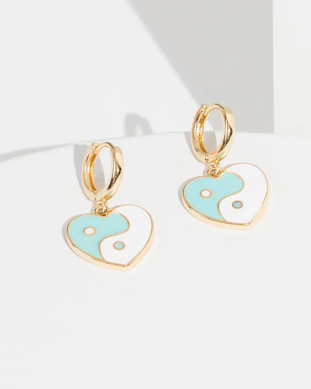 Blue Ying Yang Hoop Earrings sold by Collete Hayman