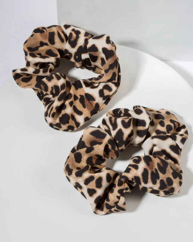 Leopard Print 2 Pack Scrunchies sold by Collete Hayman