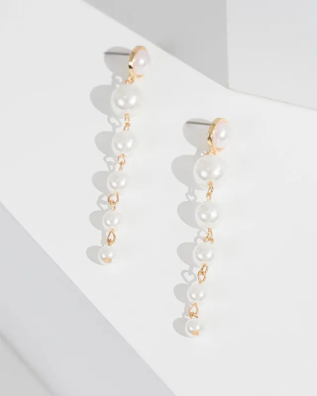 White Pearl Drop Earrings sold by Collete Hayman