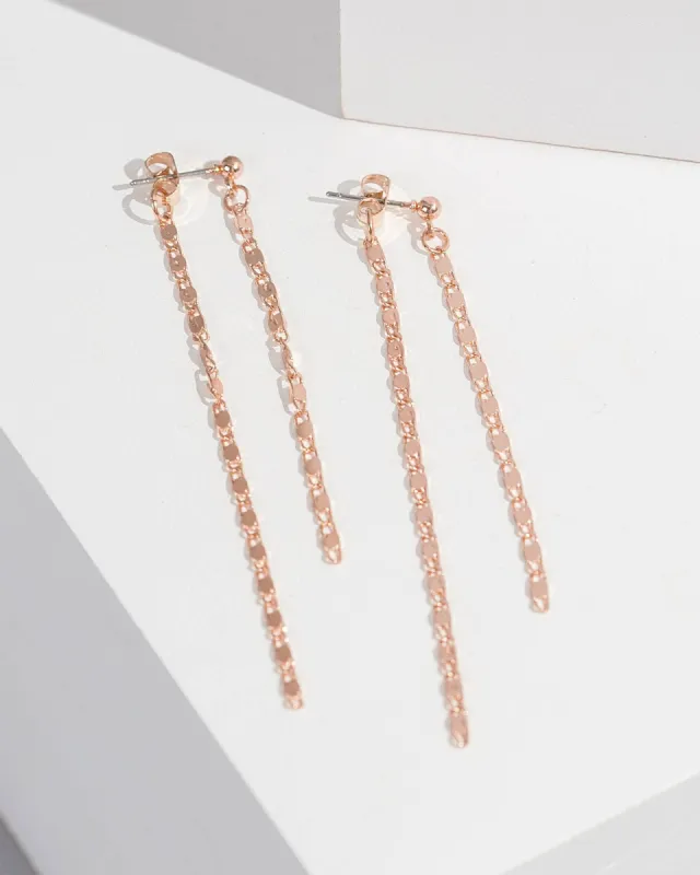 Rose Gold Chain Front Back Earrings sold by Collete Hayman