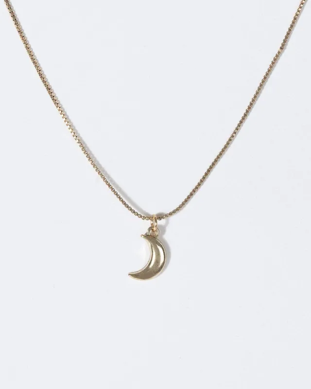 Gold Moon Pendant Fine Necklace sold by Collete Hayman