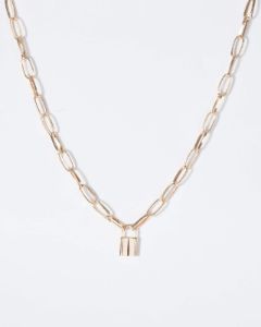 Gold Metal Padlock Necklace sold by Collete Hayman