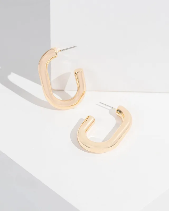 Gold Solid Rounded Hoop Earrings sold by Collete Hayman