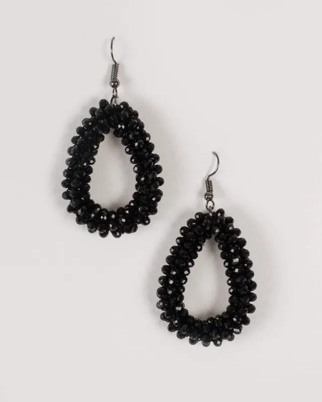 Black Diamante Outline Teardrop Earrings sold by Collete Hayman