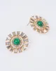 Green Statement Crystal Halo Stud Earrings sold by Collete Hayman