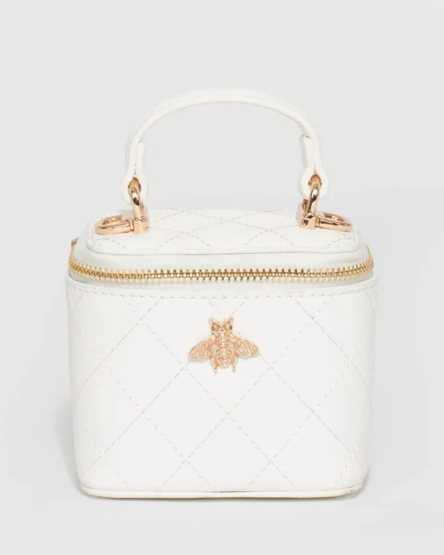 White Katja Quilt Mini Bag sold by Collete Hayman