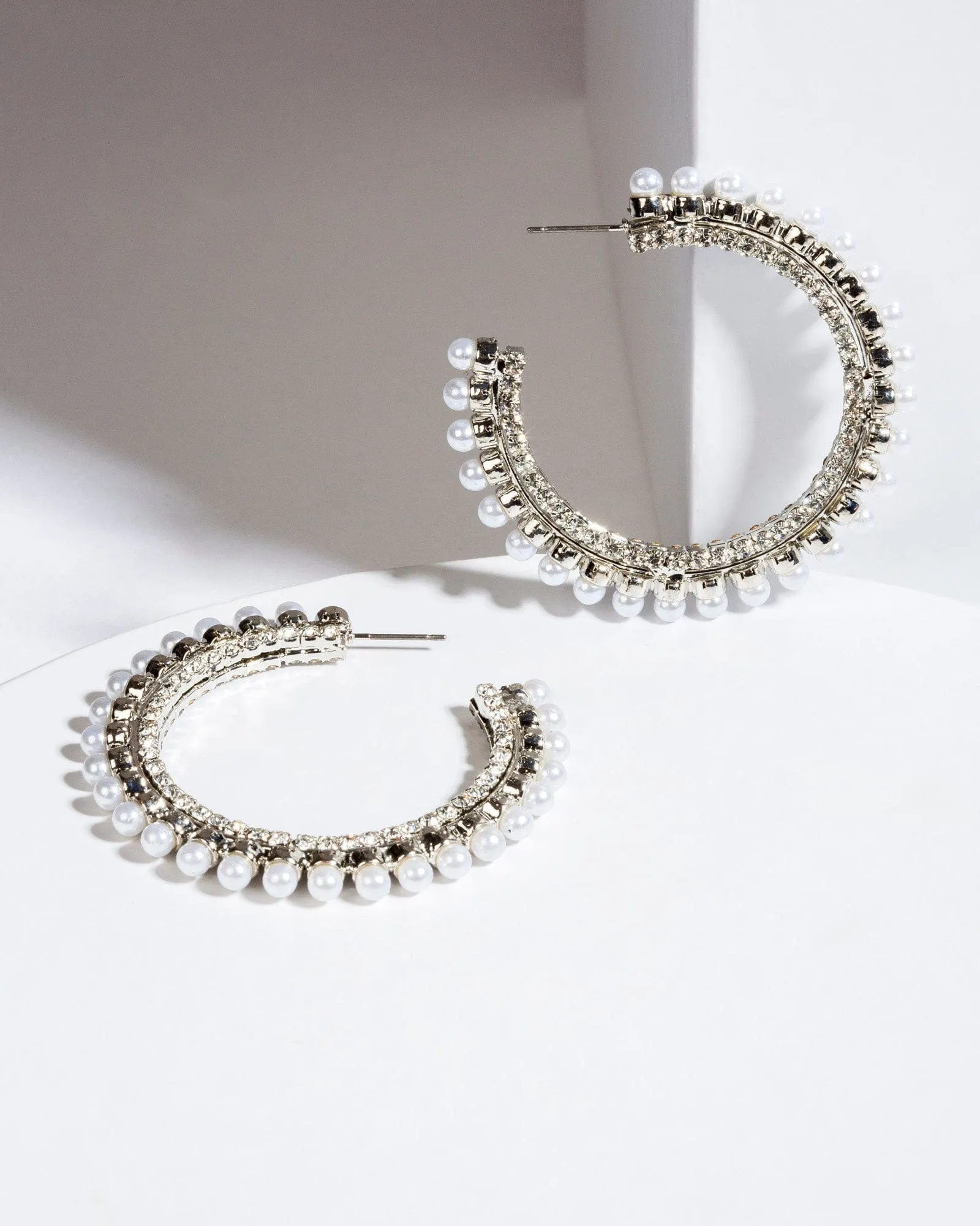 Crystal Pearl Hoop Earrings sold by Collete Hayman product image thumbnail 2