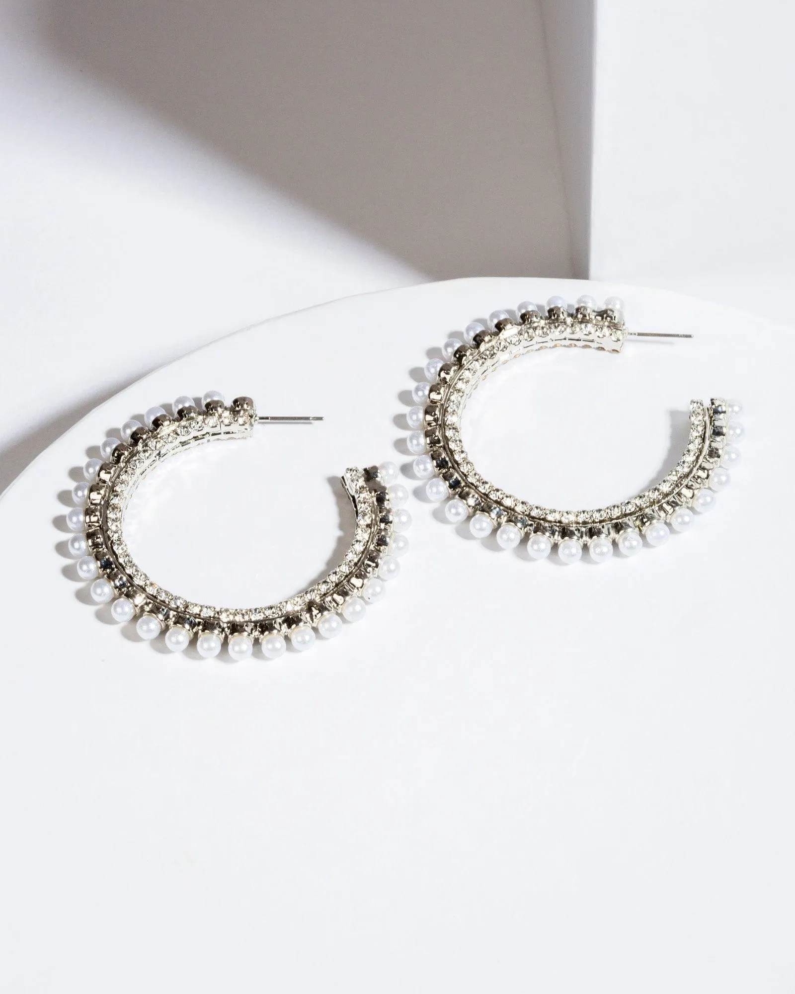 Crystal Pearl Hoop Earrings sold by Collete Hayman