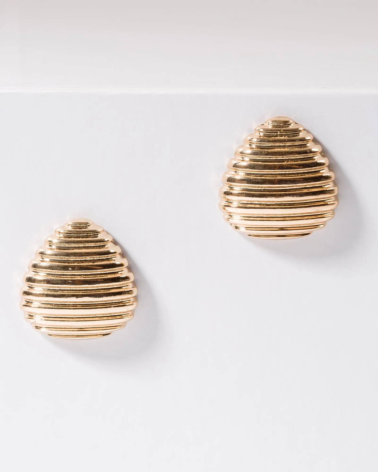 Gold Lined Teardrop Large Stud Earrings sold by Collete Hayman