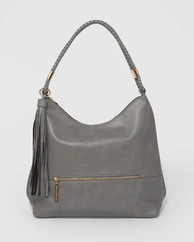 Grey Nina Double Strap Slouch Bag sold by Collete Hayman