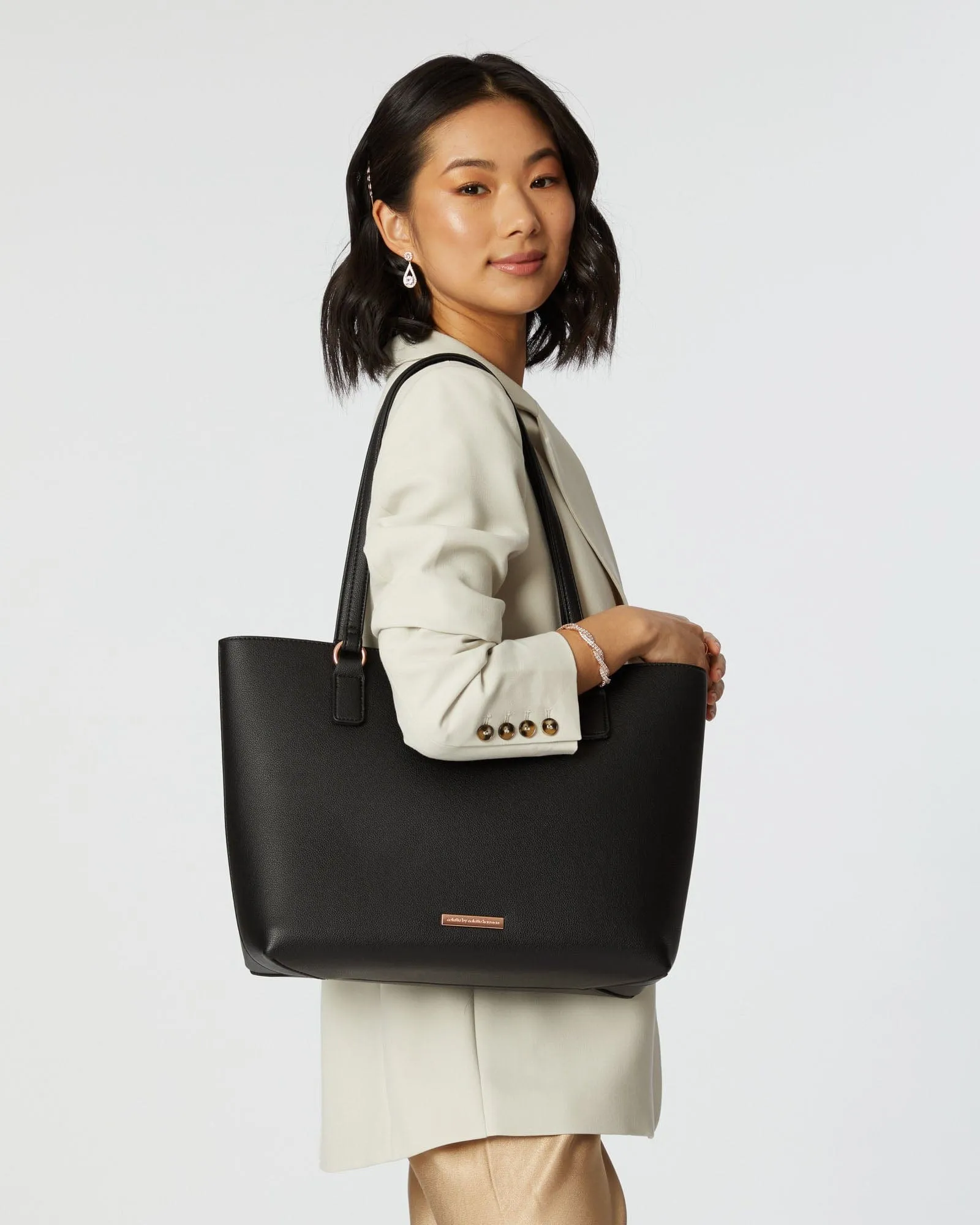 Black Angelina Tote Bag sold by Collete Hayman product image thumbnail 2