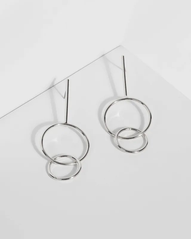 Silver Linked Hoop Drop Earrings sold by Collete Hayman