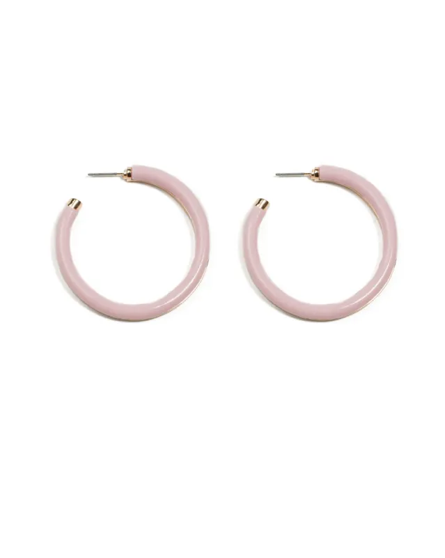 Pink Gold Tone Acrylic Hoop Earrings sold by Collete Hayman