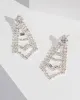 Crystal Open Square Diamante Detail Earrings sold by Collete Hayman