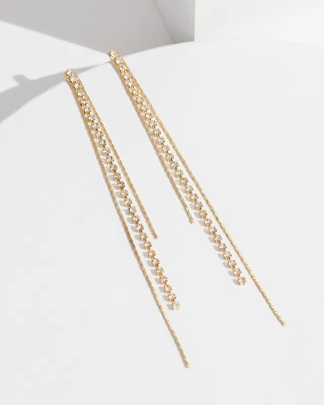 Gold Fine Strand Cup Chain Earrings sold by Collete Hayman
