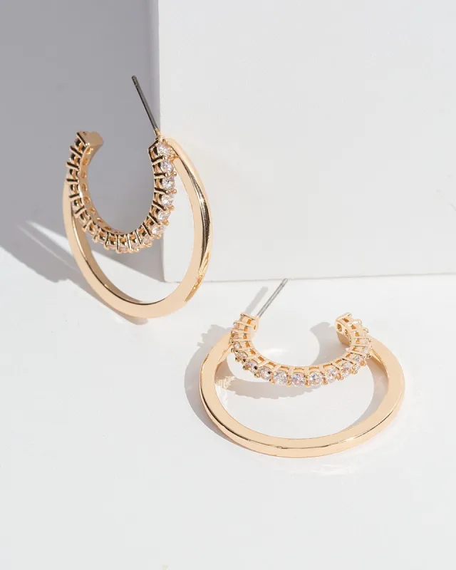 Crystal Crystal Double Hoop Earrings sold by Collete Hayman