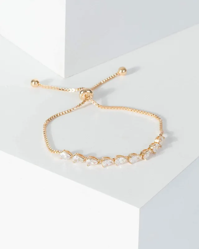 Gold Crystal Toggle Bracelet sold by Collete Hayman