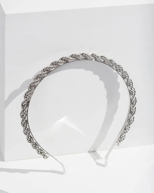 Silver Twisted Detail Headband sold by Collete Hayman
