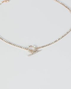 Gold Diamante Circle Bar Necklace sold by Collete Hayman