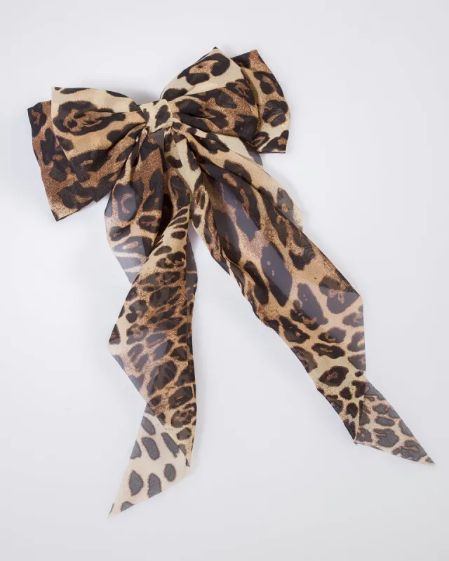Leopard Print Long Hair Bow sold by Collete Hayman