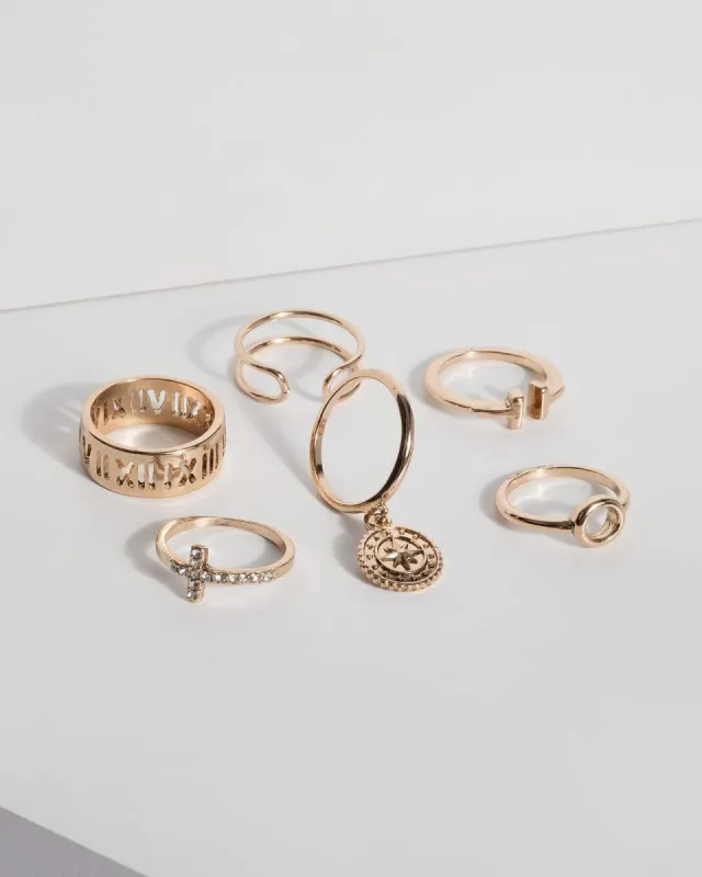 Gold Coin Drop Multi Ring Set sold by Collete Hayman