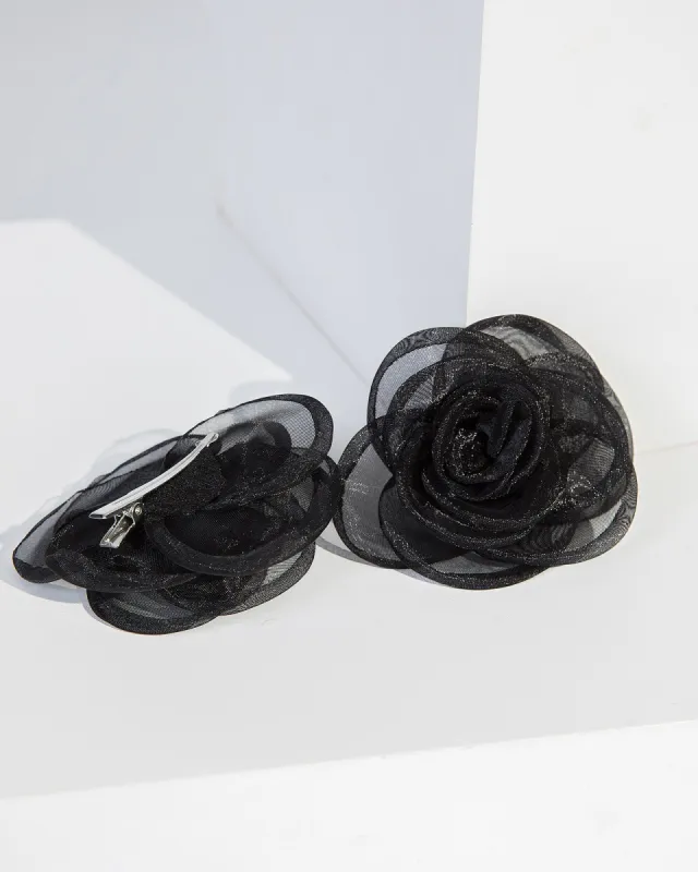Black Flower Hair Slide Pack sold by Collete Hayman