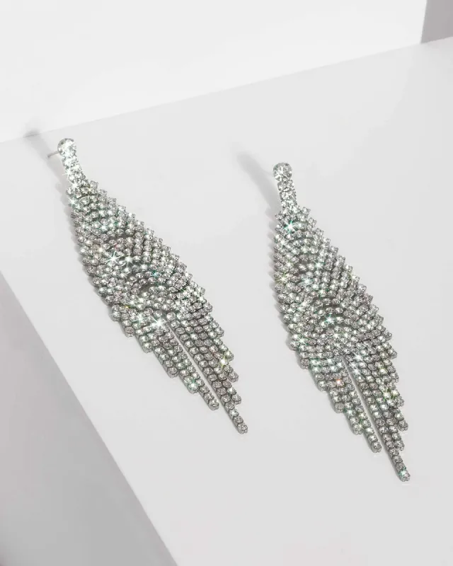 Gunmetal Diamante Statement Drop Earrings sold by Collete Hayman