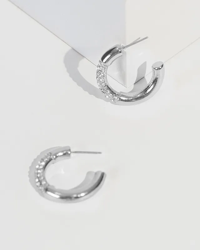 Crystal Crystal Middle Detail Hoop Earrings sold by Collete Hayman