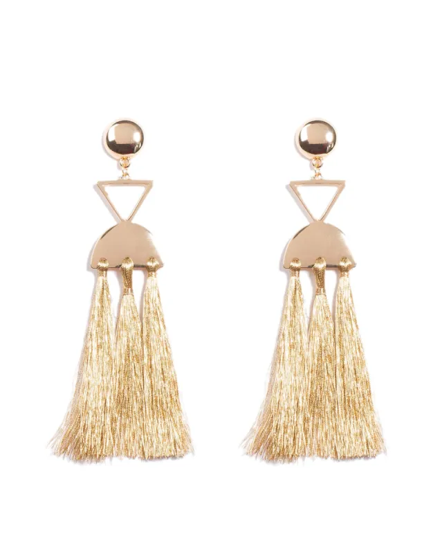 Geometric Shape Tassel Earrings sold by Collete Hayman