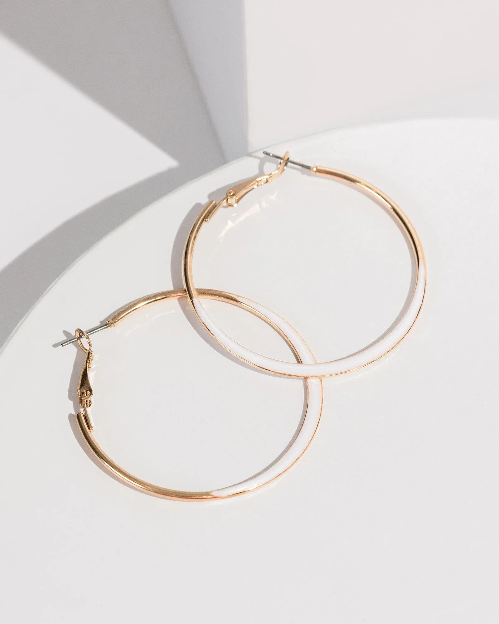 White Big Hoop Earrings sold by Collete Hayman product image thumbnail 2