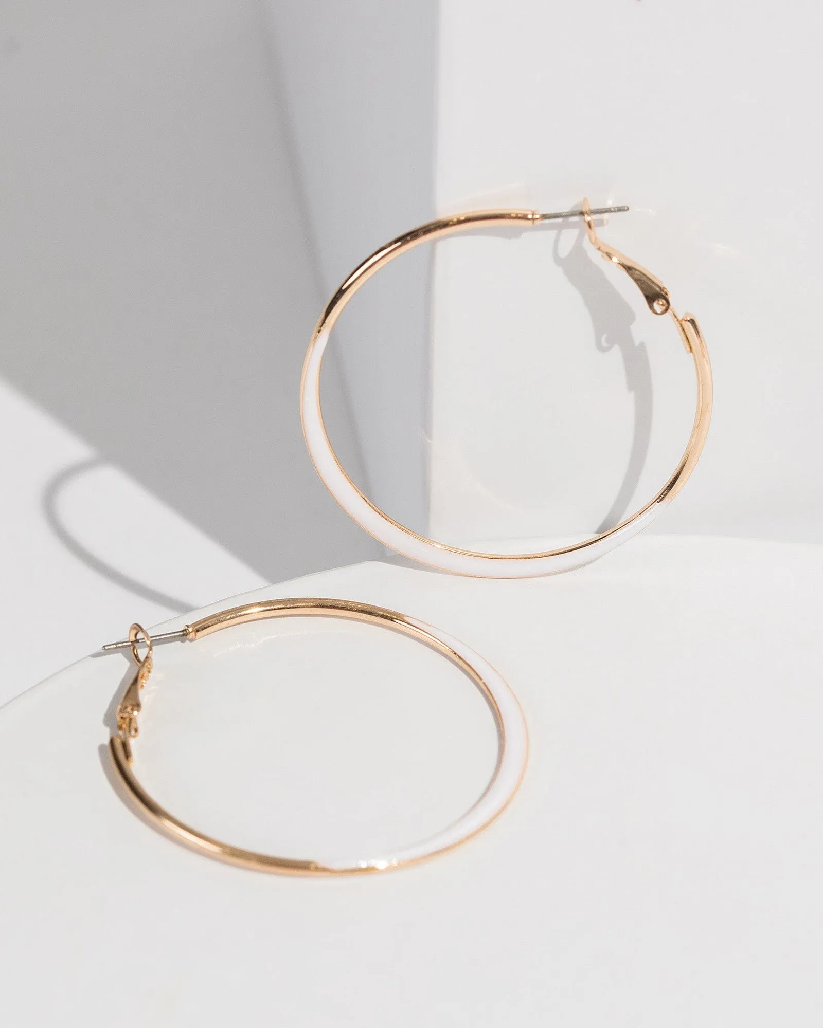 White Big Hoop Earrings sold by Collete Hayman