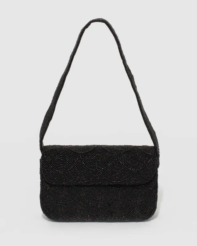 Black Beaded Baguette Bag sold by Collete Hayman