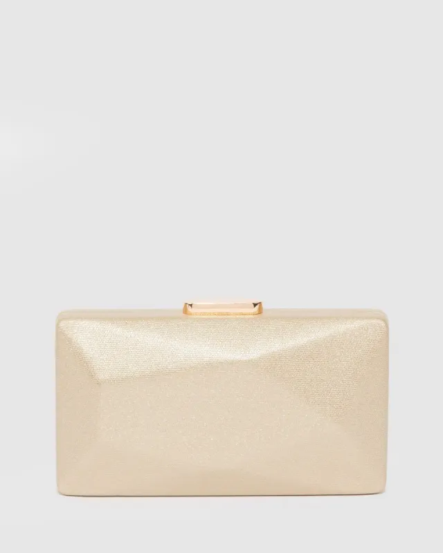 Gold Liza Geo Hardcase Clutch Bag sold by Collete Hayman