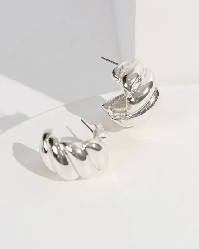 Silver Twist Chunky Hoop Earrings sold by Collete Hayman