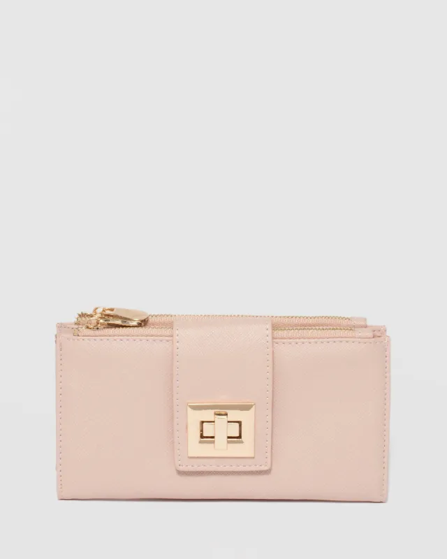 Pink Greta Lock Wallet made by Collete Hayman