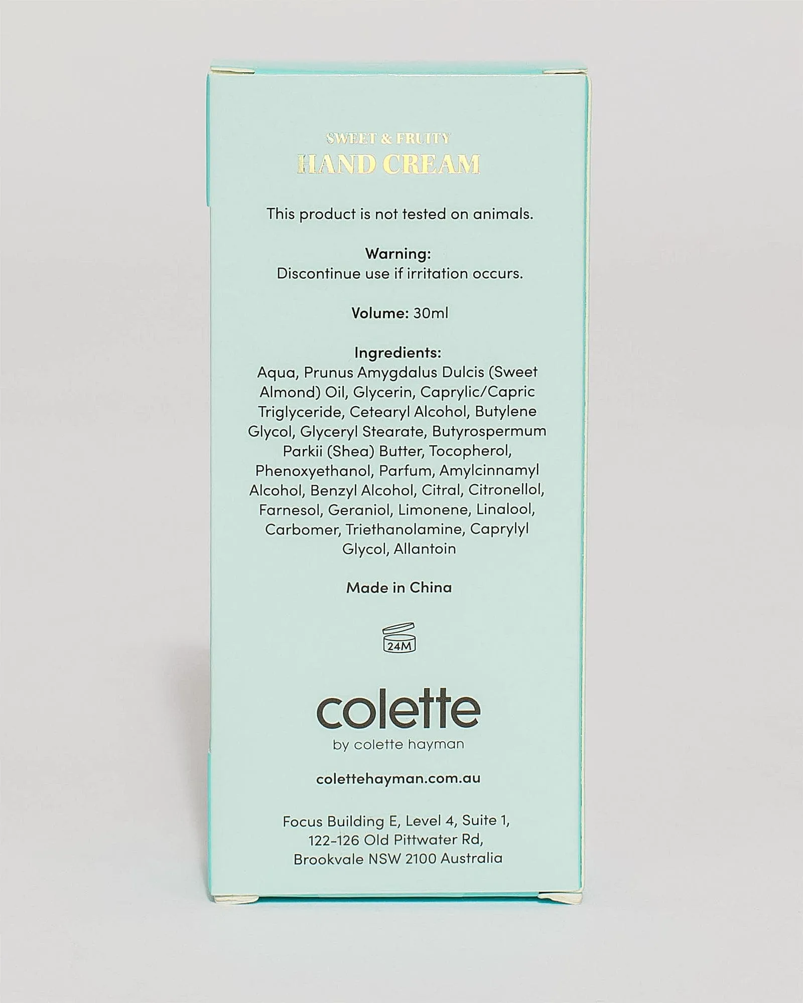 Sweet & Fruity Hand Cream 30ml sold by Collete Hayman product image thumbnail 4