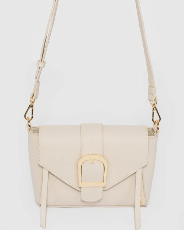 Ivory Lydia Buckle Crossbody Bag sold by Collete Hayman