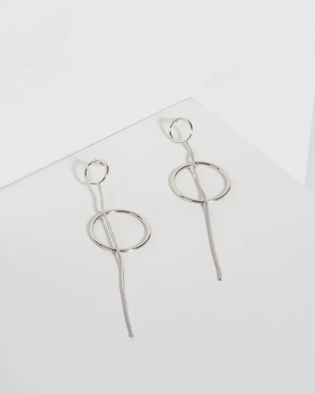 Silver Chain and Hoop Drop Earrings sold by Collete Hayman